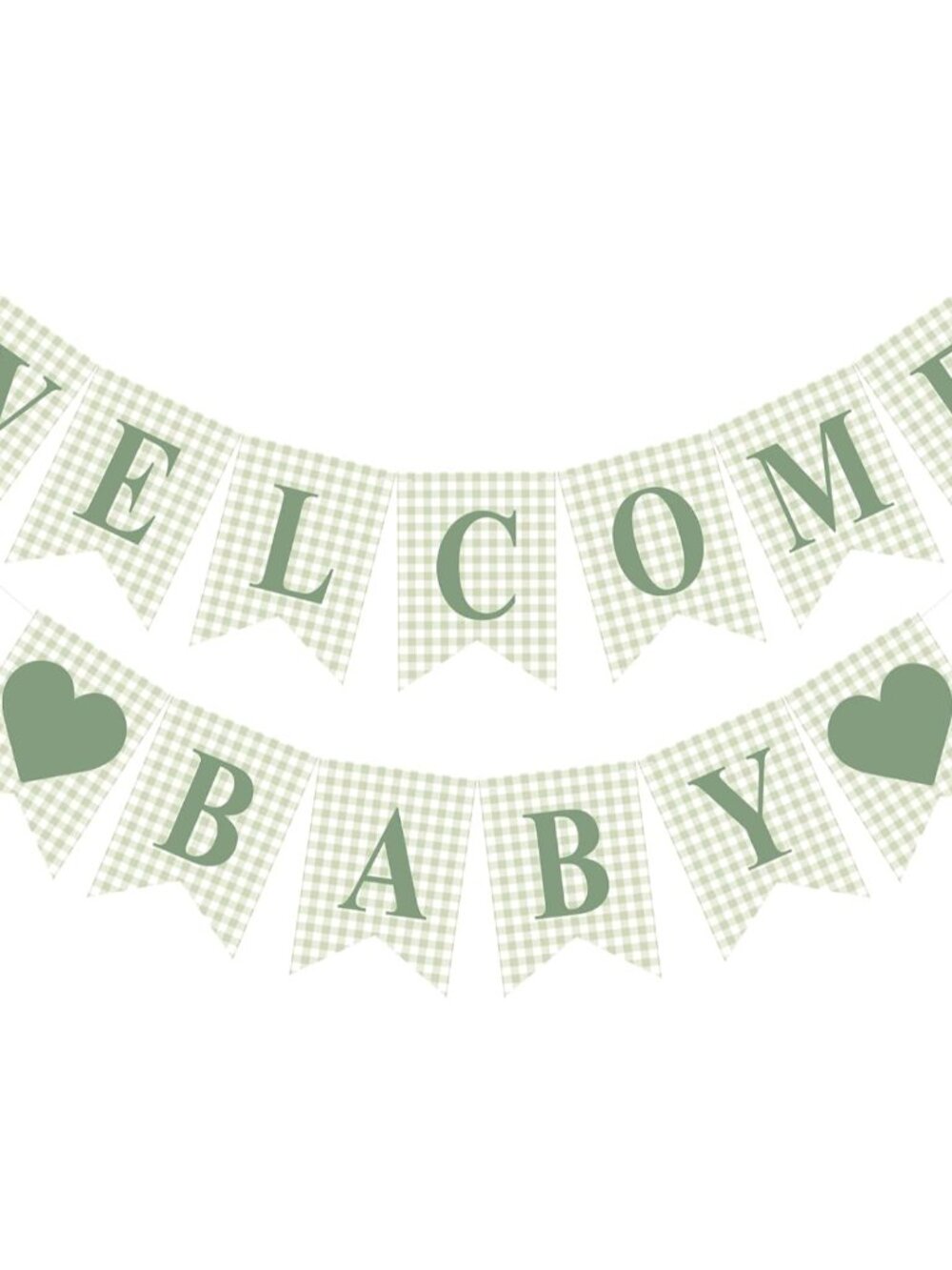 Welcome Baby Banner for Baby Shower Decorations, Green